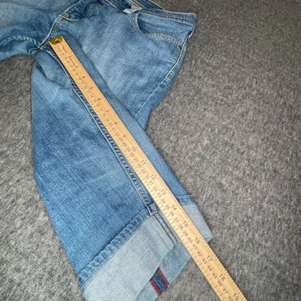 Levis Capri Pant Denim Jeans Cuffed Regular Wash sz 32 Curve Beltloop accents - Picture 8 of 13